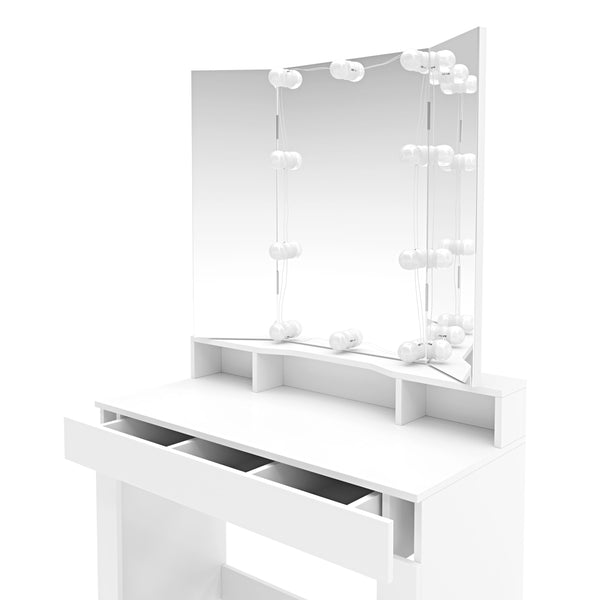 LARISSA LED dressing table, white
