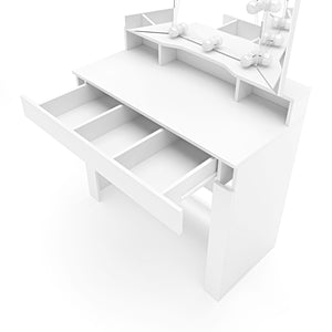 LARISSA LED dressing table, white