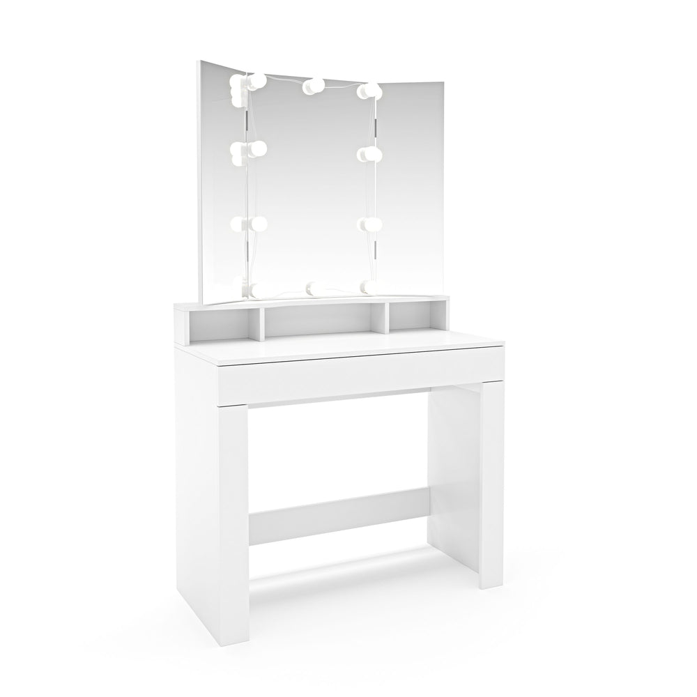 LARISSA LED dressing table, white