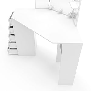 Vanitya LED dressing table, white