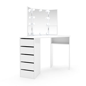 Vanitya LED dressing table, white