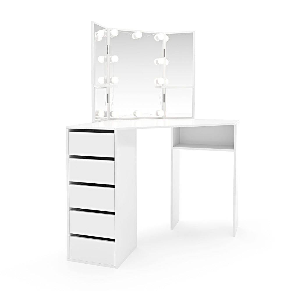 Vanitya LED dressing table, white