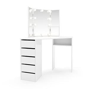 Vanitya LED dressing table, white