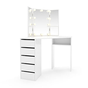 Vanitya LED dressing table, white