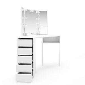 Vanitya LED dressing table, white