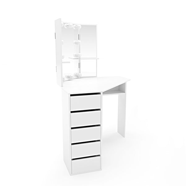 Vanitya LED dressing table, white