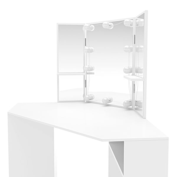 Vanitya LED dressing table, white
