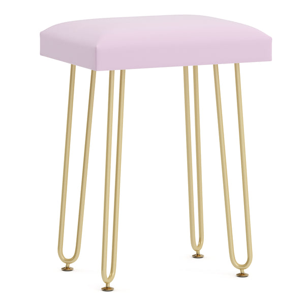 Dressing table with stool and mirror APHRODITE 100 x 40 cm white/gold/pink
