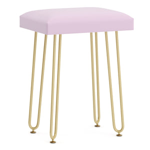 Dressing table with stool and mirror ELEONORA 100 x 40 cm white/gold/pink
