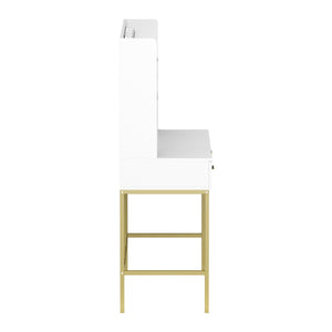 Dressing table with light SELENE white/gold