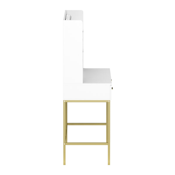 Dressing table with light SELENE white/gold