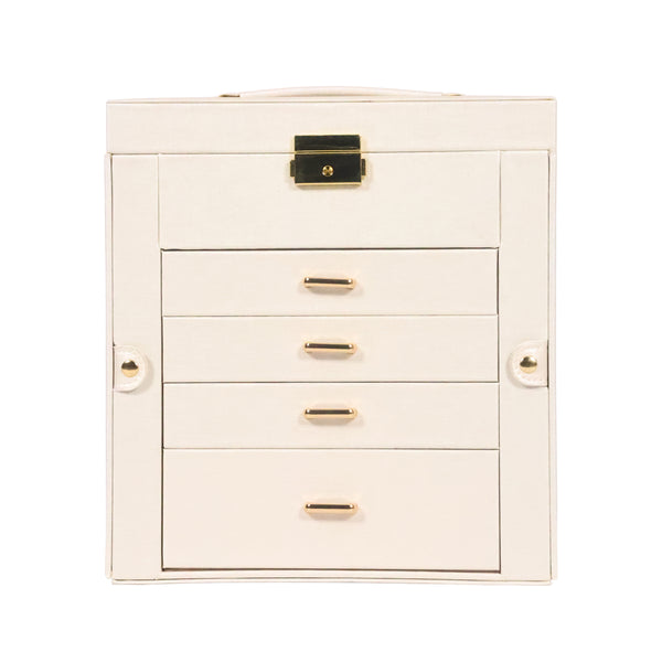 Schmuckkästchen abschliessbar 4 Schubladen beige/rosa