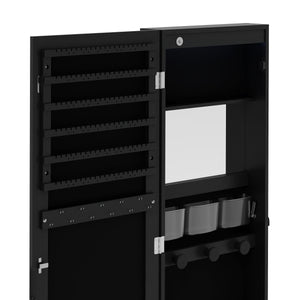 Schmuckschrank mit Spiegel ANTOINETTE schwarz