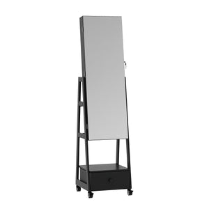 Schmuckschrank mit Spiegel CHARLOTTE schwarz