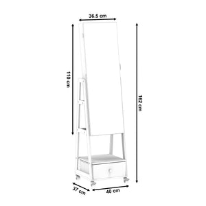 Schmuckschrank mit Spiegel CHARLOTTE schwarz