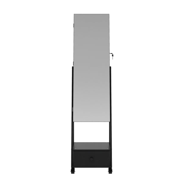 Schmuckschrank mit Spiegel CHARLOTTE schwarz
