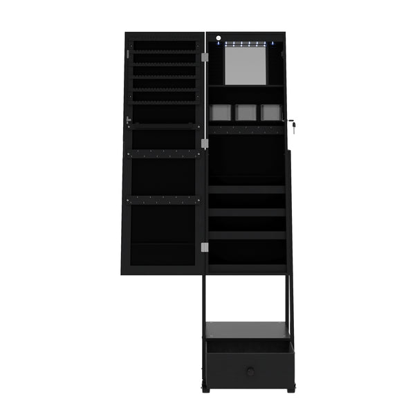 Schmuckschrank mit Spiegel CHARLOTTE schwarz