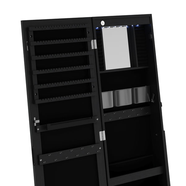 Schmuckschrank mit Spiegel CHARLOTTE schwarz