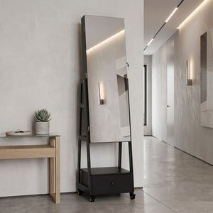 Schmuckschrank mit Spiegel CHARLOTTE schwarz