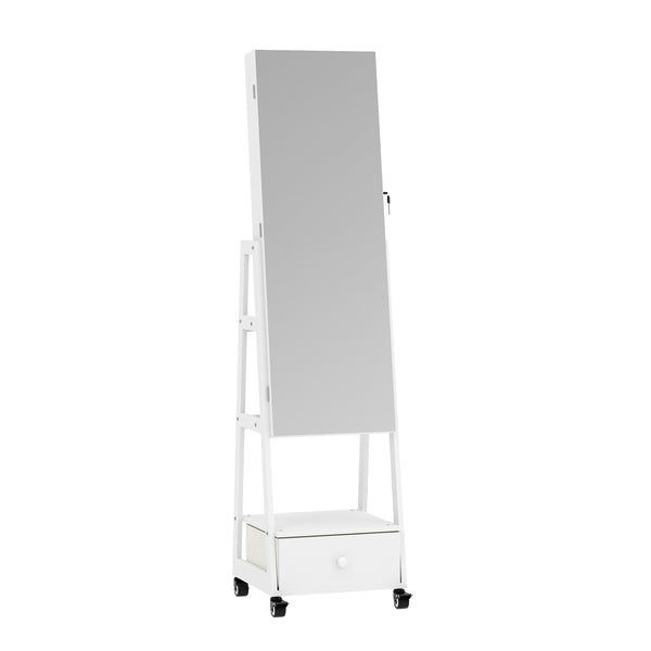 Schmuckschrank mit Spiegel CHARLOTTE weiss