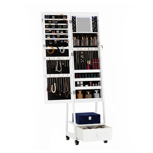 Schmuckschrank mit Spiegel CHARLOTTE weiss