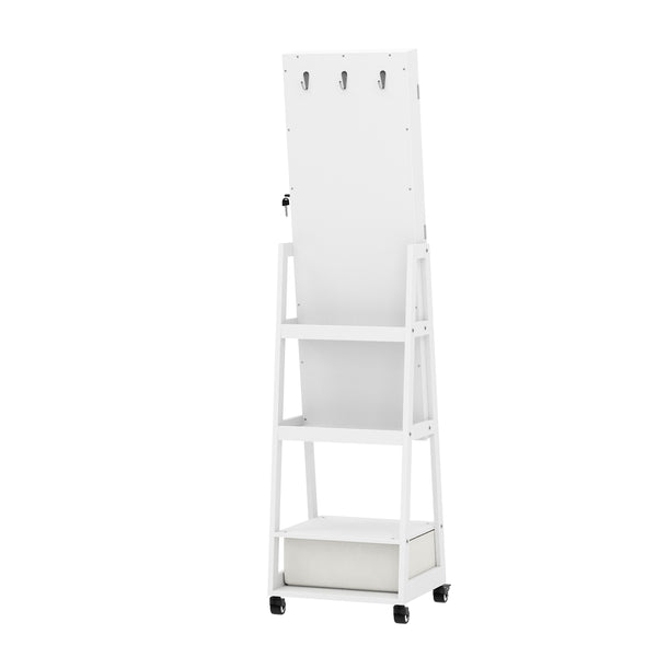 Schmuckschrank mit Spiegel CHARLOTTE weiss