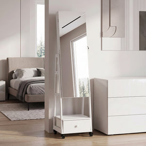 Schmuckschrank mit Spiegel CHARLOTTE weiss