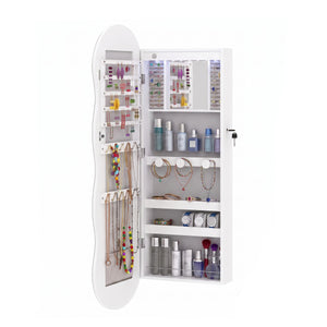 Schmuckschrank mit Spiegel GENEVIEVE weiss