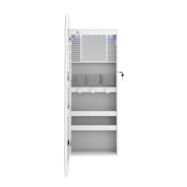 Schmuckschrank mit Spiegel GENEVIEVE weiss