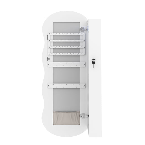 Schmuckschrank mit Spiegel GENEVIEVE weiss