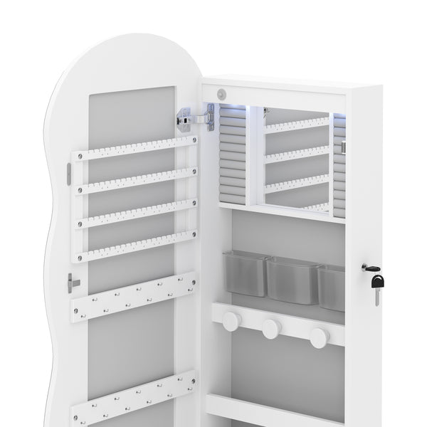 Schmuckschrank mit Spiegel GENEVIEVE weiss