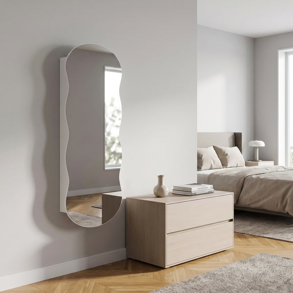 Schmuckschrank mit Spiegel GENEVIEVE weiss
