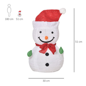 Schneemann mit LED 30 cm x 30 cm x 51 cm