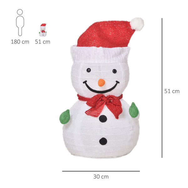 Schneemann mit LED 30 cm x 30 cm x 51 cm