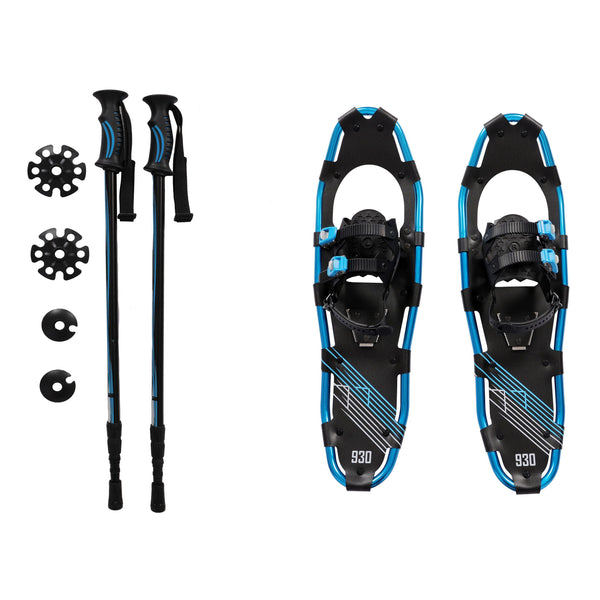 Schneeschuhe MAXI blau mit Stöcken