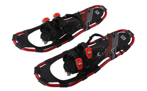 Schneeschuhe MIDI rot mit Stöcken