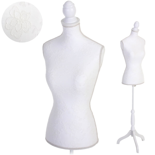 Schneiderpuppe weiblich Schaumstoff ~ Weiss mit Spitze