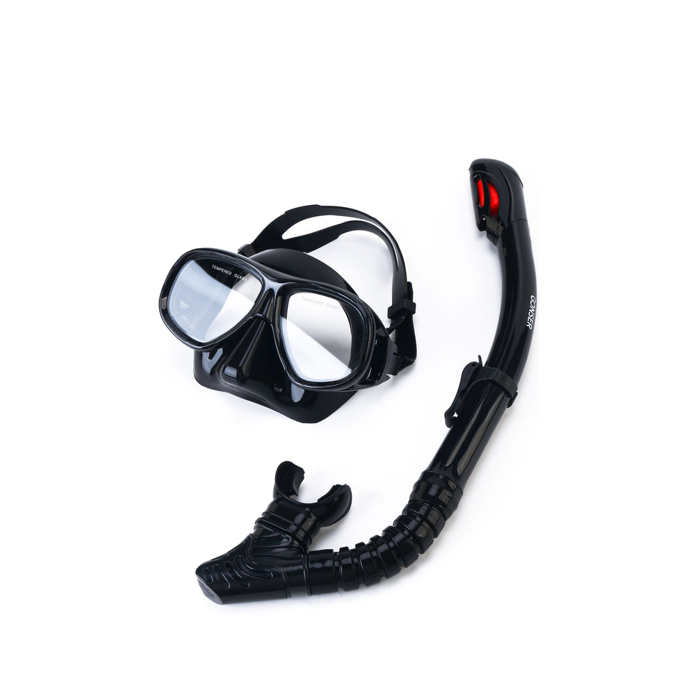 Snorkel set with camera mount, black