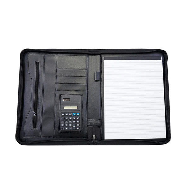 Writing case with calculator, A4 black