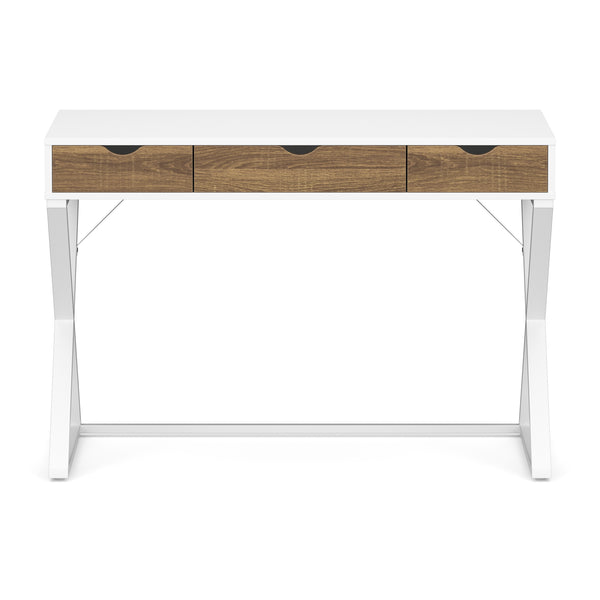 Schreibtisch ANUBIS mit Schubladen 100 x 50 x 75 cm weiss/braun