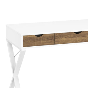 Schreibtisch ANUBIS mit Schubladen 100 x 50 x 75 cm weiss/braun