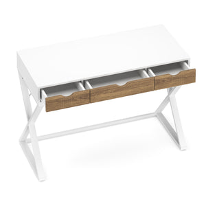Schreibtisch ANUBIS mit Schubladen 100 x 50 x 75 cm weiss/braun