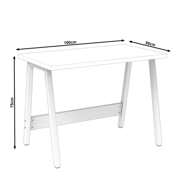 Schreibtisch APOT 100 x 58 x 75 cm natur/weiss