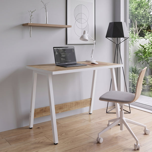 Schreibtisch APOT 100 x 58 x 75 cm natur/weiss