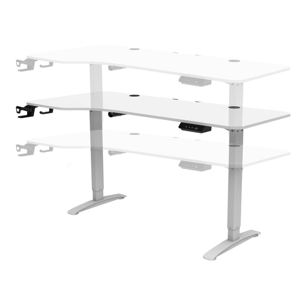 Tavolo elettrico regolabile in altezza Oxnard, 160x75cm, bianco