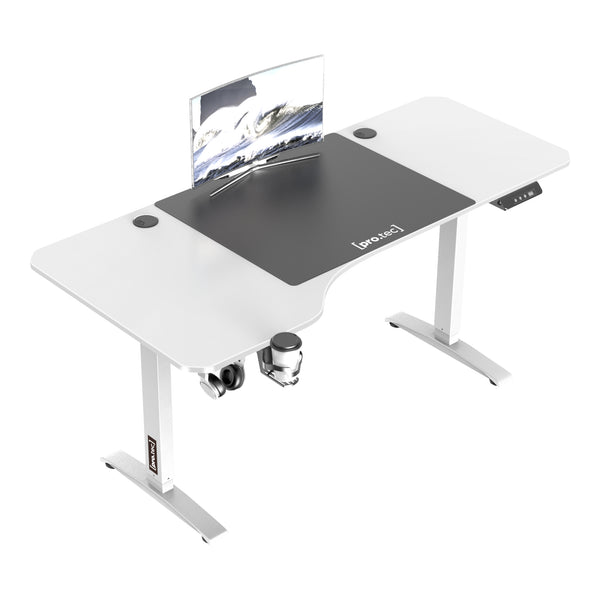Tavolo elettrico regolabile in altezza Oxnard, 160x75cm, bianco