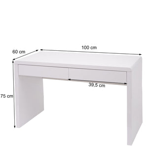 Schreibtisch Arbeitstisch, Hochglanz 100x60cm weiss