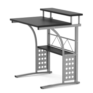 Schreibtisch BREND 71 x 52 x 84 cm schwarz/silber