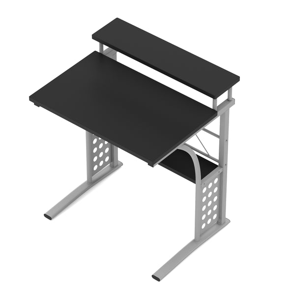 Schreibtisch BREND 71 x 52 x 84 cm schwarz/silber