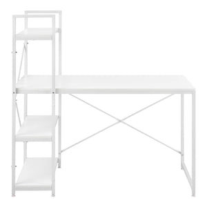 Schreibtisch Stavanger 122x120x64 cm mit Regal 4 Flächen Metall